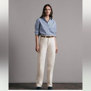 Alex rag & bone high rise straight leg jeans - Ecru (cream/off-white)